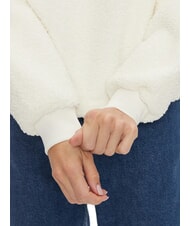 CALVIN KLEIN CK JEANS Hanorac Teddy cu fermoar pe jumătate fildeş - Hanorace pentru femei - 4