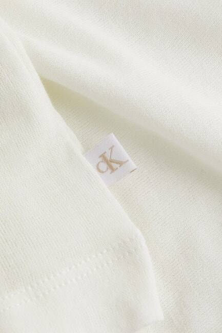 CK JEANS Pulover din bumbac cu guler rotund fildeş - Pulovere pentru femei