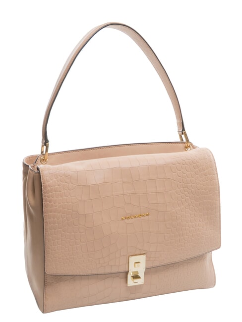 DAFNE Geanta tableta din piele nucă de cocos/roz - Genți femei