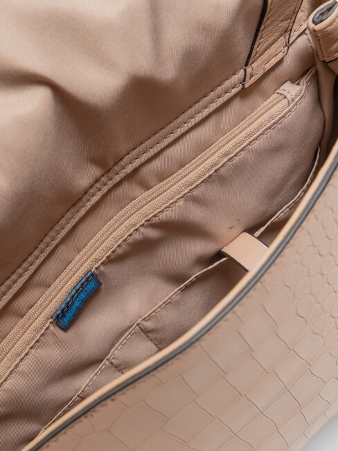 DAFNE Geanta tableta din piele nucă de cocos/roz - Genți femei