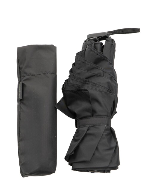 NABUCCO Mini umbrelă cu husă din piele negru - Umbrele