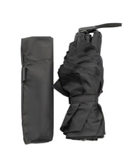 PIQUADRO NABUCCO Mini umbrelă cu husă din piele negru - Umbrele - 4