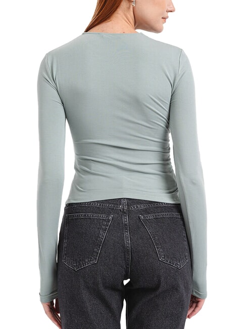 CK JEANS Tricou cu mânecă lungă și guler rotund gri ardezie - tricou