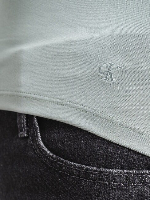 CK JEANS Tricou cu mânecă lungă și guler rotund gri ardezie - tricou