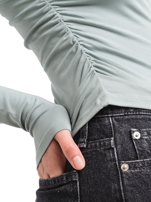 CK JEANS Tricou cu mânecă lungă și guler rotund gri ardezie - tricou