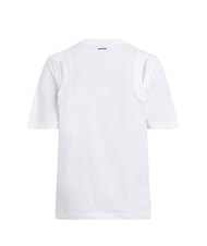 CALVIN KLEIN CK Tricou cu m&acirc;necă scurtă și decupaj alb strălucitor - tricou - 5
