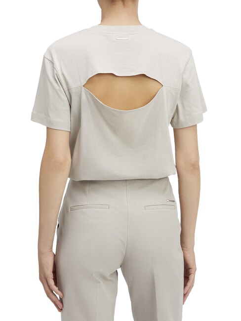 CK Tricou cu mânecă scurtă și decupaj la spate pietricică de nisip - tricou