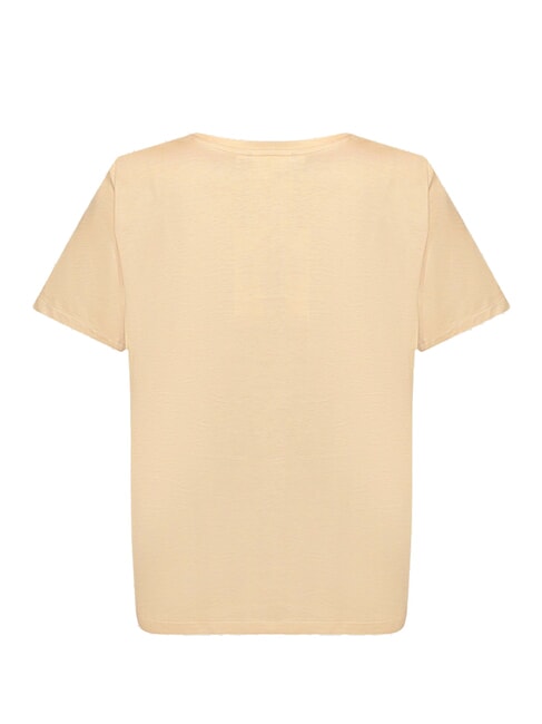 CK Tricou cu mânecă scurtă și guler rotund cafea cu gheață - tricou