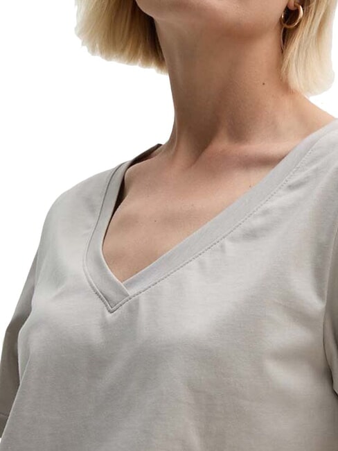 CK Tricou cu mânecă scurtă și decolteu în V pietricică de nisip - tricou