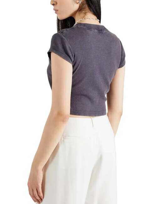 CK JEANS Tricou scurt cu mânecă scurtă negru spălat - tricou