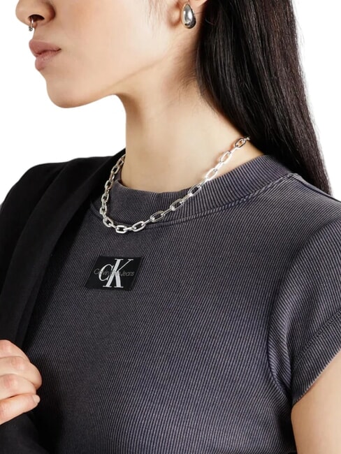 CK JEANS Tricou scurt cu mânecă scurtă negru spălat - tricou