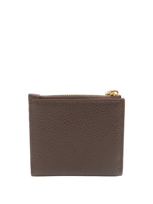 METALLIC SOFT Mini portofel din piele brunetă - Portofele femei
