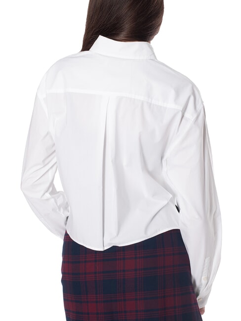 CK JEANS Cămașă scurtă, cu mânecă lungă, din bumbac alb strălucitor - Cămăși