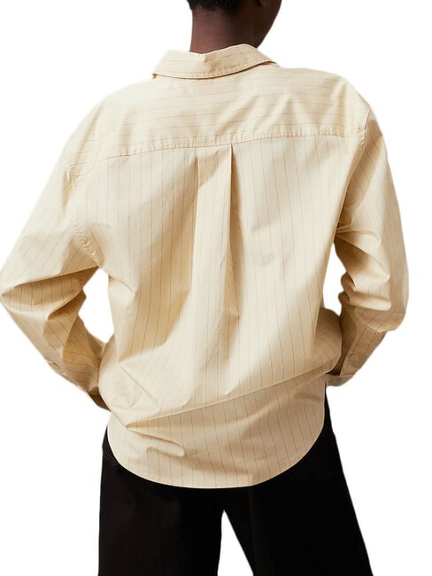 CK Cămașă cu mânecă lungă, croială lejeră frasin de lemn / dungă de cafea cu gheață - Cămăși