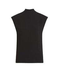 CALVIN KLEIN CK Bluză cu m&acirc;necă scurtă din viscoză ck negru - Cămăși - 4
