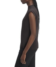 CALVIN KLEIN CK Bluză cu m&acirc;necă scurtă din viscoză ck negru - Cămăși - 3