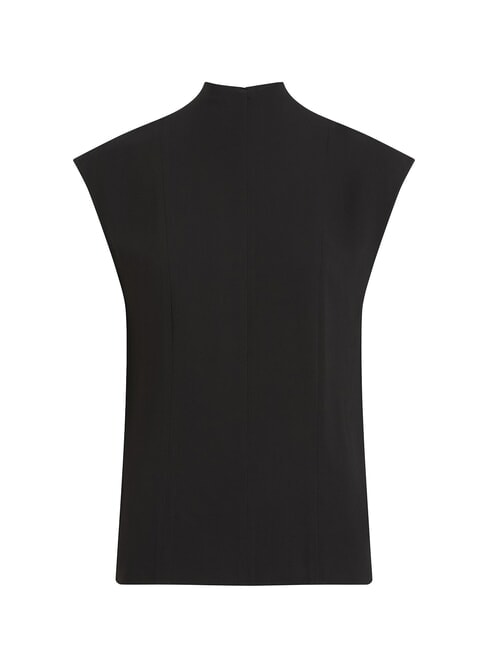 CK Bluză cu m&acirc;necă scurtă din viscoză ck negru - Cămăși