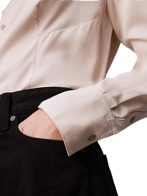 CK Cămașă cu m&acirc;necă lungă din viscoză dimineață gri - Cămăși