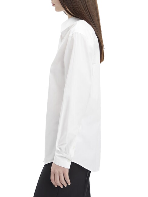 CK Cămașă cu m&acirc;necă lungă, croială lejeră alb strălucitor - Cămăși