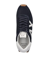 ARMANI EXCHANGE ROYALE SUEDE AIR MESH Teniși din piele cu logo AX bleumarin+alb-gălbui - Pantofi bărbați - 4