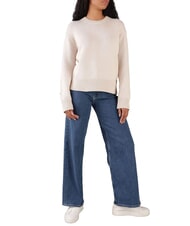 CALVIN KLEIN CK Pulover cu guler rotund și croială lejeră dimineață gri - Pulovere pentru femei - 4