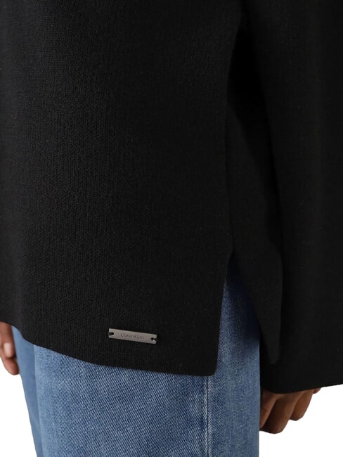 CK Pulover cu decolteu în V și mâneci largi ck negru - Pulovere pentru femei