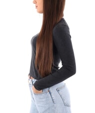 CALVIN KLEIN CK JEANS Pulover scurt cu guler rotund erica de abanos - Pulovere pentru femei - 3