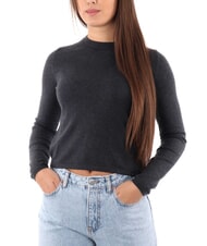 CALVIN KLEIN CK JEANS Pulover scurt cu guler rotund erica de abanos - Pulovere pentru femei - 4