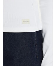 CALVIN KLEIN CK JEANS Pulover cu guler rotund și nervuri alb strălucitor - Pulovere pentru femei - 4