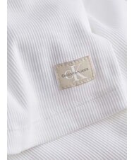 CALVIN KLEIN CK JEANS Pulover cu guler rotund și nervuri alb strălucitor - Pulovere pentru femei - 5