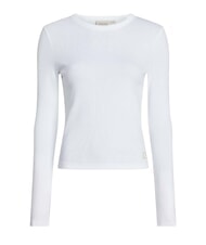 CALVIN KLEIN CK JEANS Pulover cu guler rotund și nervuri alb strălucitor - Pulovere pentru femei - 6