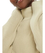 CALVIN KLEIN CK JEANS Pulover cu guler &icirc;nalt din bumbac, croială lejeră pelican - Pulovere pentru femei - 3