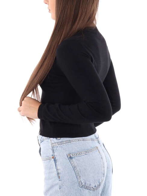 CK JEANS Pulover scurt cu guler rotund ck negru - Pulovere pentru femei