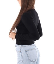 CALVIN KLEIN CK JEANS Pulover scurt cu guler rotund ck negru - Pulovere pentru femei - 2