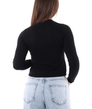 CALVIN KLEIN CK JEANS Pulover scurt cu guler rotund ck negru - Pulovere pentru femei - 4