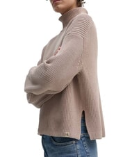 CALVIN KLEIN CK JEANS Pulover cu guler înalt din bumbac, croială lejeră capră - Pulovere pentru femei - 3