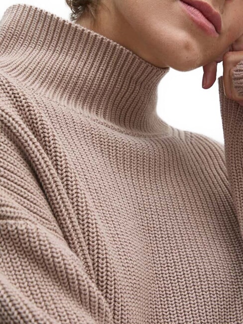 CK JEANS Pulover cu guler înalt din bumbac, croială lejeră capră - Pulovere pentru femei