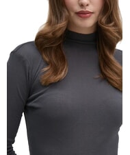 CALVIN KLEIN CK JEANS Pulover cu guler înalt din bumbac abanos - Pulovere pentru femei - 4