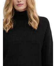 CALVIN KLEIN CK JEANS Pulover cu guler înalt din bumbac, croială lejeră ck negru - Pulovere pentru femei - 3