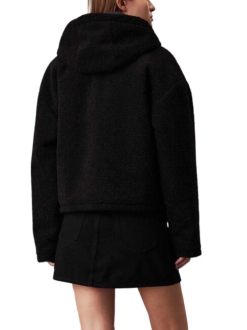 CK JEANS Jachetă din fleece cu fermoar complet și glugă ck negru - Jachete pentru femei