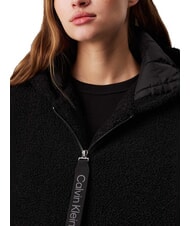 CALVIN KLEIN CK JEANS Jachetă din fleece cu fermoar complet și glugă ck negru - Jachete pentru femei - 3