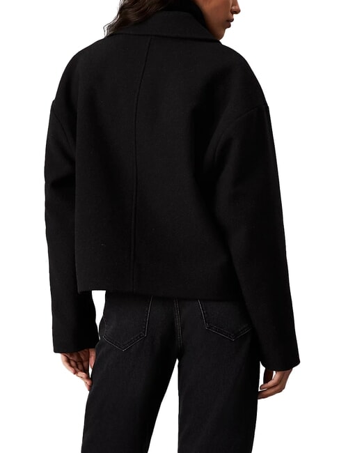 CK JEANS Jachetă scurtă din amestec de l&acirc;nă ck negru - Jachete pentru femei