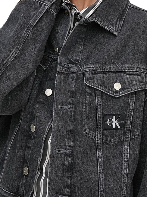 CK JEANS Jachetă din denim de bumbac gri denim - Jachete pentru femei