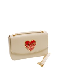 LOVE MOSCHINO LOVE HEART  Geantă de umăr fildeş - Genți femei - 2