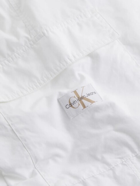 CK JEANS Pantaloni cargo din bumbac alb strălucitor - Pantaloni pentru femei