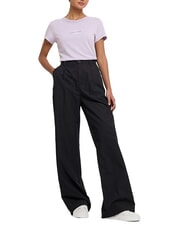 CALVIN KLEIN CK JEANS Pantaloni chino cu picior larg și picior drept ck negru - Pantaloni pentru femei - 5