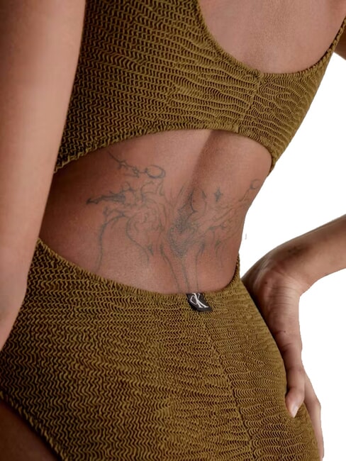 CK Costum de baie dintr-o singură piesă cu spate decolteu armată urbană - Costume de baie pentru femei