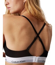 CALVIN KLEIN CK Sutien tip bralette din bumbac elastic negru - Lenjerie de corp pentru femei - 4