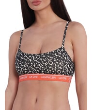 CALVIN KLEIN CK Sutien tip bralette din bumbac elastic animal distorsionat - fulgi de ovăz - Lenjerie de corp pentru femei - 3