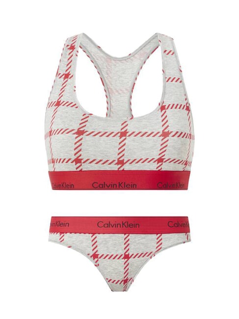 CK Pachet cadou sutien și tanga geam bărbătesc_gri heather - Lenjerie de corp pentru femei